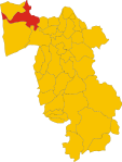 Map of comune of San Giuliano Terme (province of Pisa, region Tuscany, Italy)